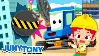 *NEW* Construction Vehicles | Bulldozers, Excavators, Cranes | Vehicle Song for Kids | JunyTony
