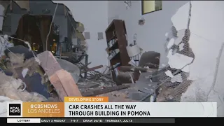 Car crashes through building in Pomona