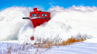 Most Awesome Trains Moving Through Snow Compilation 2