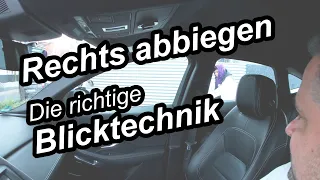 Rechts abbiegen mit der richtigen Blicktechnik - Fahrschule Punkt