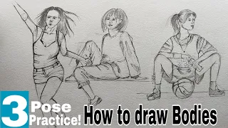 How to draw female body step by step | Drawing with me | How to draw Bodies  Practice with me