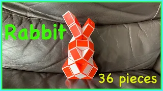 Rubik’s Twist 36 or Snake Puzzle 36 Tutorial: How to Make a Rabbit Shape Step by Step, Slow