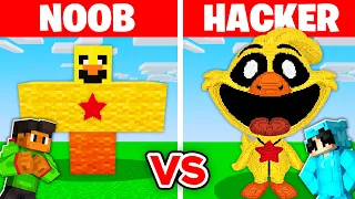 NOOB vs HACKER: I Cheated In a KICKIN CHICKEN Build Challenge!