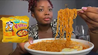 Mukbang | Samyang Buldak Spicy 🌶️ Cheese Ramen + Review & Rating