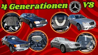 4 Generationen Mercedes V8 | 1980er bis heute im Vergleich | MB Youngtimer Parts