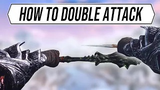 You can actually attack with both weapons at once in Skyrim