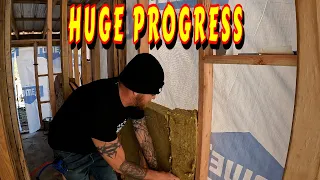 MAJOR PROGRESS ON THE BUILD | tiny house | off-grid, cabin build, tractor homesteading, farming, DIY