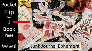 POCKET FLIP from 1 BOOK PAGE ✅ Junk Journal Ephemera