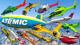 GTA V: Every Airplanes and Helicopters Hit the Blimp Best Extreme Longer Crash and Fail Compilation