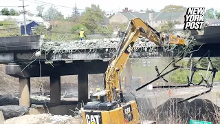 Demolition begins on I-95 bridge after massive tanker fire, sparking traffic nightmare