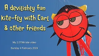 A devilishly fun kite-fly with Carl and other friends