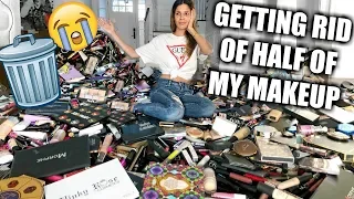 GETTING RID OF HALF OF MY MAKEUP COLLECTION | BIGGEST DECLUTTER EVER!