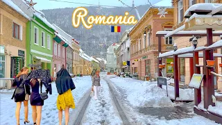 Romania 🇷🇴 | The Land of Dracula | 4K UHD Snow ⛄️ Walking Tour