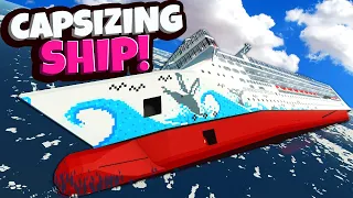 Cruise Ship Capsizes in High Waves in Stormworks Sinking Ship Survival!