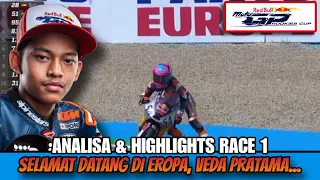 2X CRASH‼️WELCOME TO EUROPE VEDA PRATAMA‼️ANALISA RACE 1 RED BULL MOTOGP™ ROOKIES CUP 2024