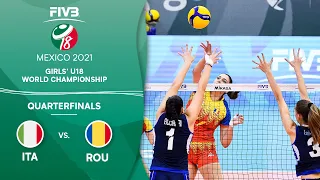 ITA vs. ROU - Quarterfinals | Full Game | Girls U18 Volleyball World Champs 2021