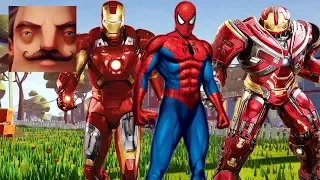 Hello Neighbor - My New Neighbor Spider-Man HulkBuster Iron Man History Gameplay Walkthrough