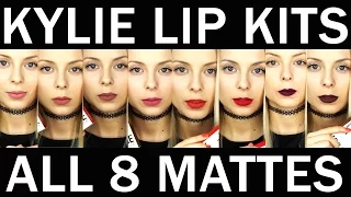 KYLIE Lip Kit SWATCHES 8 MATTES Koko Candy Dolce Posie 22 Mary Jo Kourt True Brown GIVEAWAY ROZDANIE