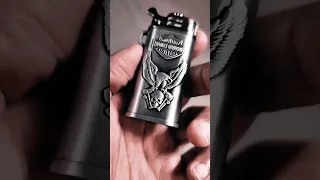 Original Army Embossed HD Eagle Grabbed Skull Antique Silver-Grey Premium Pocket Lighter