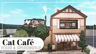 Cat Cafe & Voice reveal | Tour & Speedbuild | Part 1 of 2 | Bloxburg Town Build