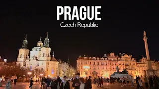 Prague, Czech Republic by Night - Explore the City's Heart | 4K 60fps HDR