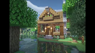 Minecraft - Cottage in a Forest Glade Build (No Commentary) - Refilling the Creative Well