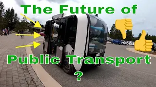 Autonomous Shuttle in Yellowstone National Park.Olli is the self driving bus from Beep. T.E.D.D.Y.