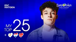 My Top 25 - Eurovision 2024 (NEW: 🇨🇾🇳🇱🇨🇭)