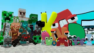 ALL MINECRAFT MOBS VS ALPHABET LORE FAMILY (Garry's Mod)