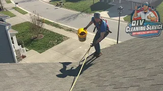 Gutter Cleaning - 2 story home in 12 minutes- using a harness from the roof