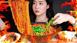 ASMR NOODLES FROM HELL🔥THE SPICIEST RAMEN NOODLES NUCLEAR FIRE NOODLES X TEUMSAE Mukbang Eating Show