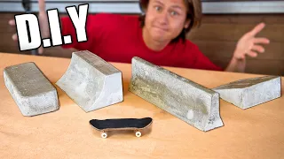 HOMEMADE CONCRETE FINGERBOARD OBSTACLES!