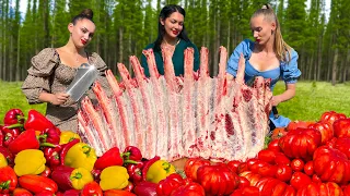 🤯Juicy Recipe of Huge Beef Ribs Baked in the Oven with Homemade Adjika