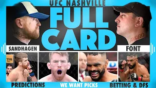 UFC Nashville: Sandhagen vs. Font FULL CARD Predictions, Bets and DFS