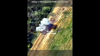 Russian T-80BV tank destroyed using an American FGM-148 Javelin