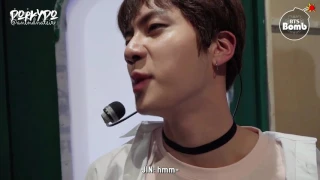 [INDO SUB] [BANGTAN BOMB] Jin's Q&A time @ M countdown comeback stage of 'Spring Day'