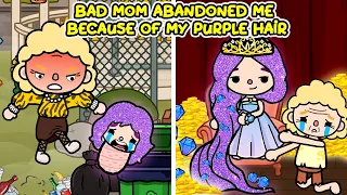 Bad Mom Abandoned Me Because Of My Purple Hair 💜💎 I Sad Story I Toca Life Story I Toca Boca