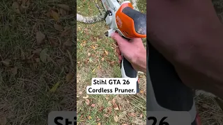 Cutting a branch with the Stihl GTA 26 Cordless Pruner. #gardening #stihl #stihlhgta26 #landscaping