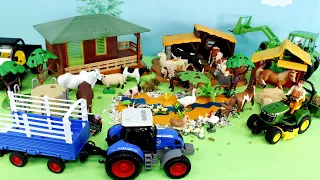 Barnyard Animal Figurines in Farm Scenery Set