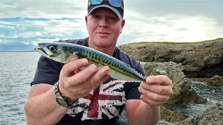 Mackerel Fishing from the Rocks with a Spinning Rod | Sea Fishing UK