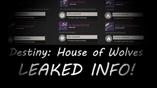 Destiny: House of Wolves Leak ALL Raid Gear and More!