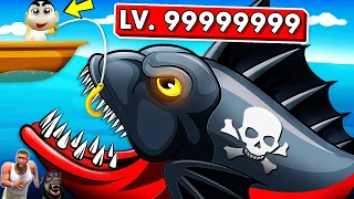 SHINCHAN trying to Catch MONSTER FISH in GO FISH 3D with FRANKLIN & CHOP | DREAM SQUAD