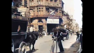 Friedrichstraße Berlin 1896 - Upscaled, Colorized, boosted FPS