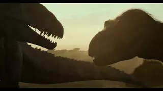 Jurassic World Dominion prologue Tyrannosaurus vs Giganotosaurus resound