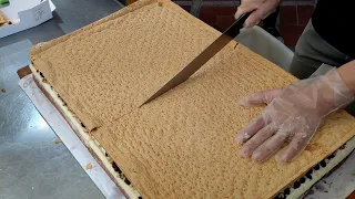 巨大拿破崙派/Giant Napoleon cake Making-台灣街頭美食