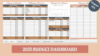 2023 Budget Dashboard | Free Download | Debt, Sinking Funds & A Savings Challenge | Vlogmas Day#24🎄