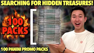 Opening ONE HUNDRED Panini Promo Packs in search of HIDDEN TREASURES! 🔥😮