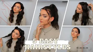 5 QUICK AND EASY SCHOOL & WORK HAIRSTYLES | WAVY EDITION