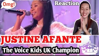 JUSTINE AFANTE- 👑"The Voice Kids UK" Grand winner | Filipina Reaction🇵🇭