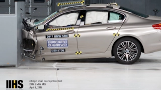 2017 BMW 540i Small Overlap crash test at IIHS (Behind The Scenes)